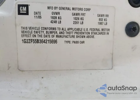 2006 Pontiac G6 z USA, uszkodzony, nr VIN 1G2ZF55B364215696